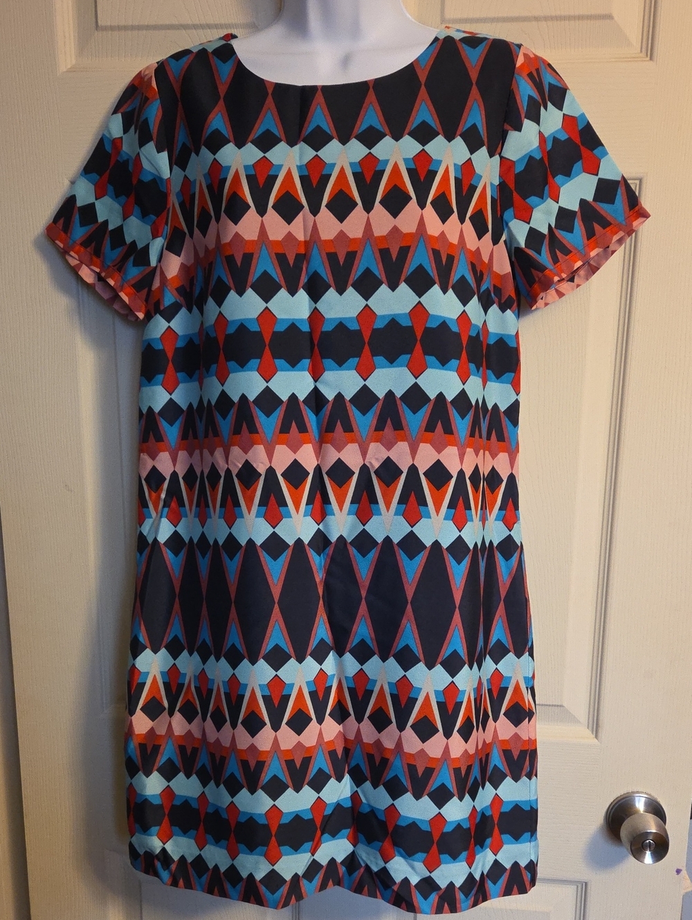 J.Crew Multicolor Geometric Print Shift Dress Size 8